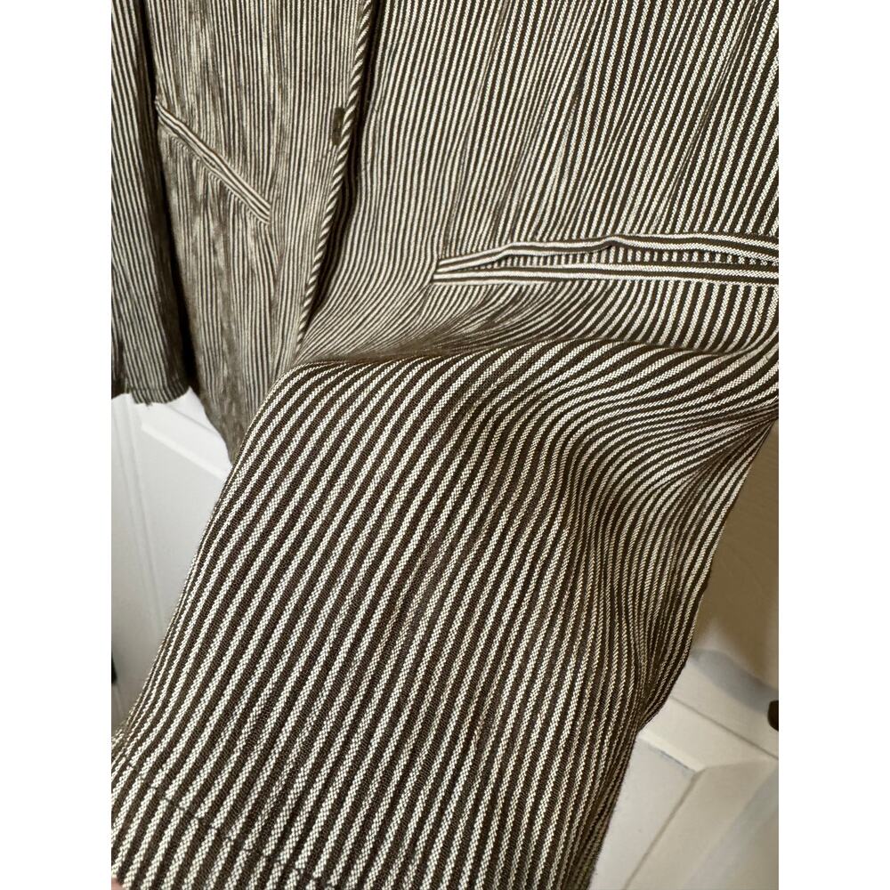 Compagnie Internationale Vintage Euro 90s Pinstripe Waistcoat Vest Brown M - Picture 2 of 10